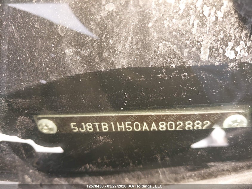 2010 Acura Rdx VIN: 5J8TB1H50AA802882 Lot: 12578430