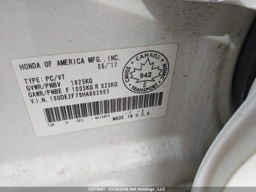 2017 Acura Ilx Premium/Technology Package VIN: 19UDE2F79HA802993 Lot: 12578587