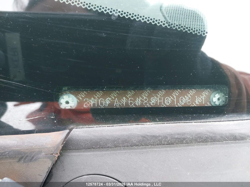 2008 Honda Civic Dx-G VIN: 2HGFA16488H010811 Lot: 12578724