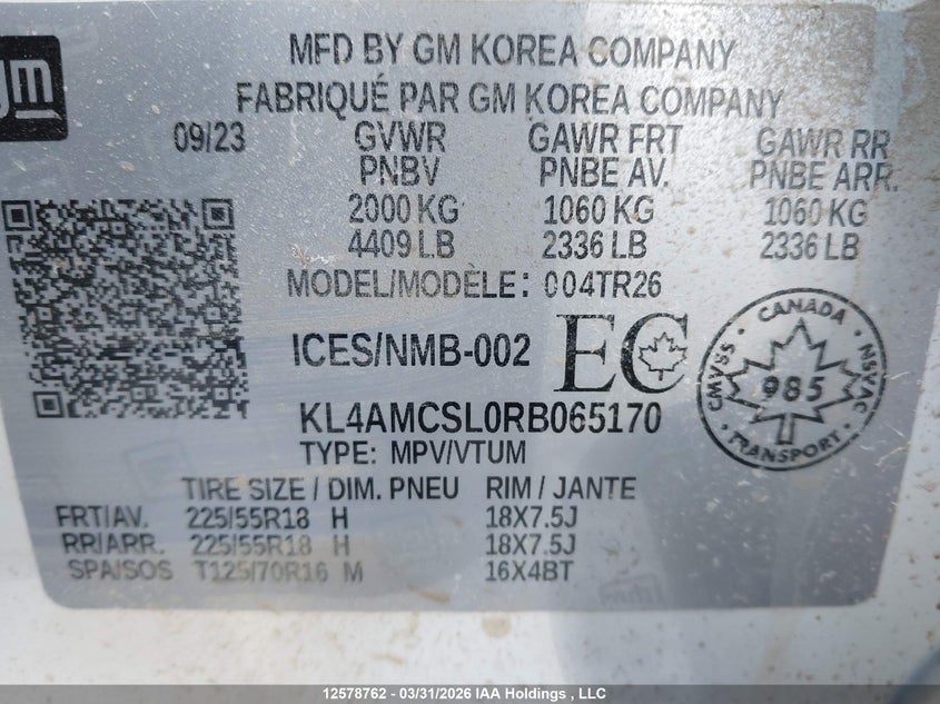 2024 Buick Encore Gx Preferred Awd VIN: KL4AMCSL0RB065170 Lot: 12578762