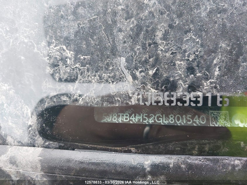 2016 Acura Rdx Tech Package VIN: 5J8TB4H52GL801540 Lot: 12578833