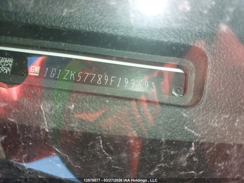 2009 Chevrolet Malibu Ltz VIN: 1G1ZK57789F199593 Lot: 12578877