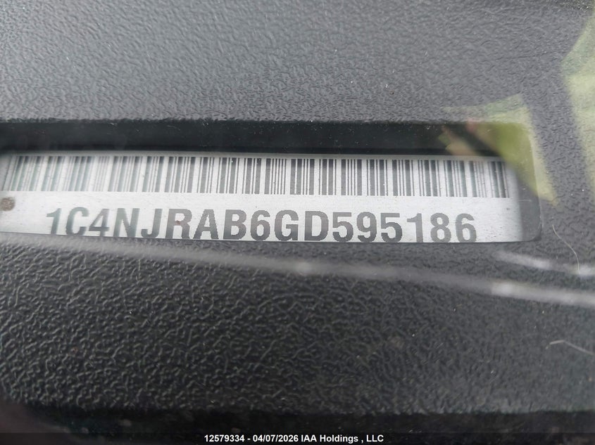 2016 Jeep Patriot Sport/North VIN: 1C4NJRAB6GD595186 Lot: 12579334