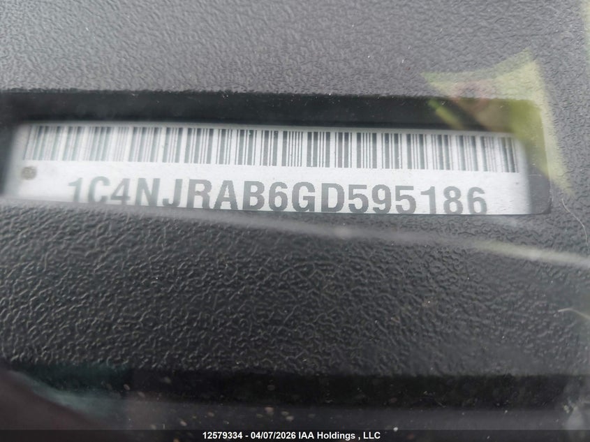 2016 Jeep Patriot Sport/North VIN: 1C4NJRAB6GD595186 Lot: 12579334