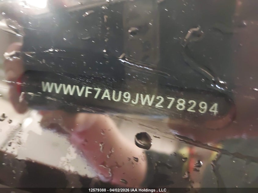 2018 Volkswagen Golf R VIN: WVWVF7AU9JW278294 Lot: 12579388