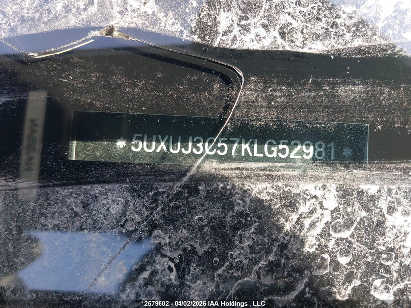 2019 BMW X4 xDrive30I VIN: 5UXUJ3C57KLG52981 Lot: 12579502