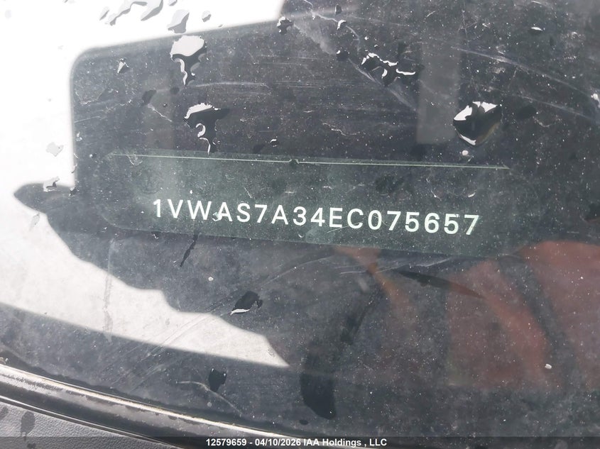 2014 Volkswagen Passat VIN: 1VWAS7A34EC075657 Lot: 12579659