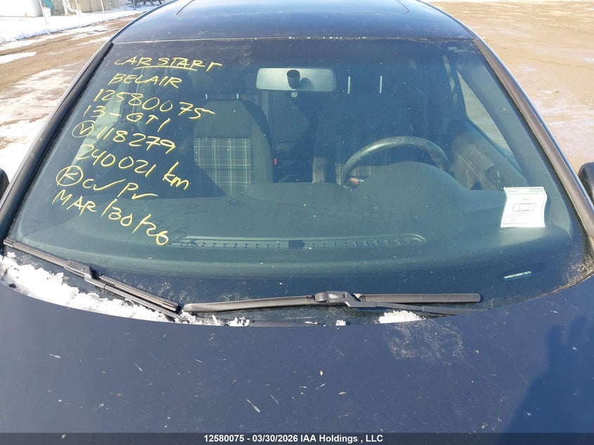 2013 Volkswagen Gti VIN: WVWGV7AJ6DW118279 Lot: 12580075