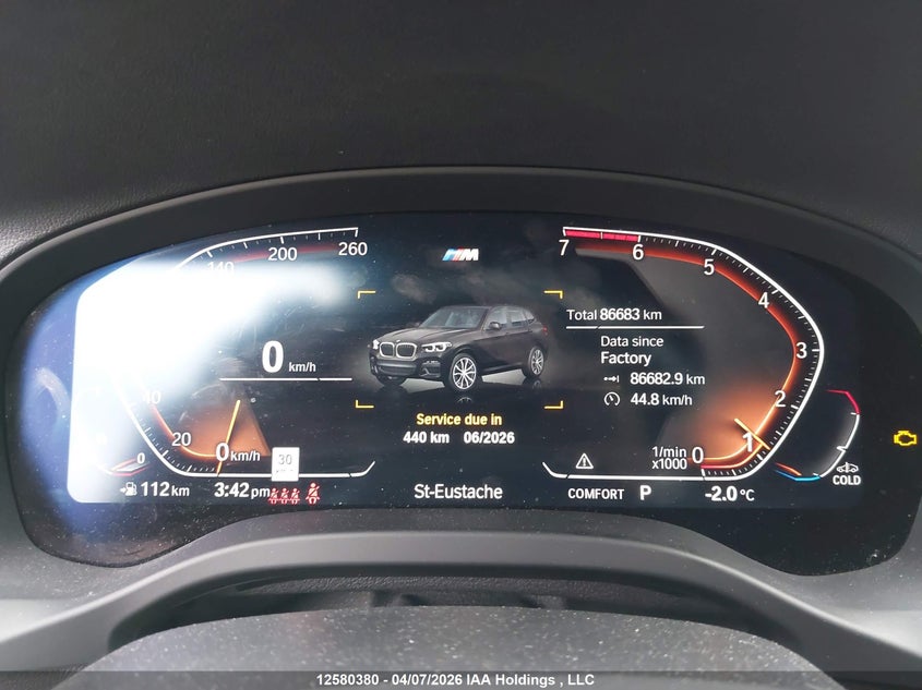 2021 BMW X3 xDrive30I VIN: 5UXTY5C09M9F82388 Lot: 12580380