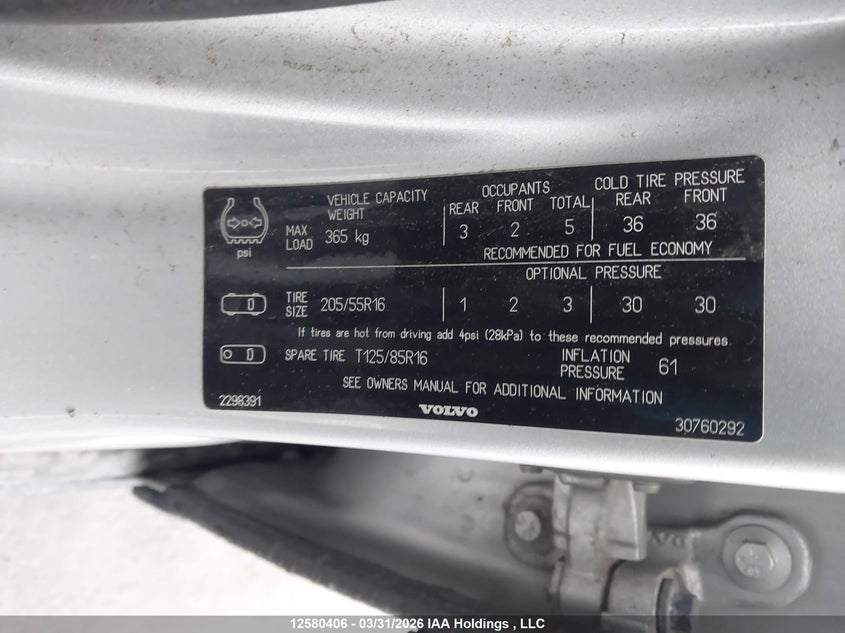 2007 Volvo V50 2.4I VIN: YV1MW382472298391 Lot: 12580406