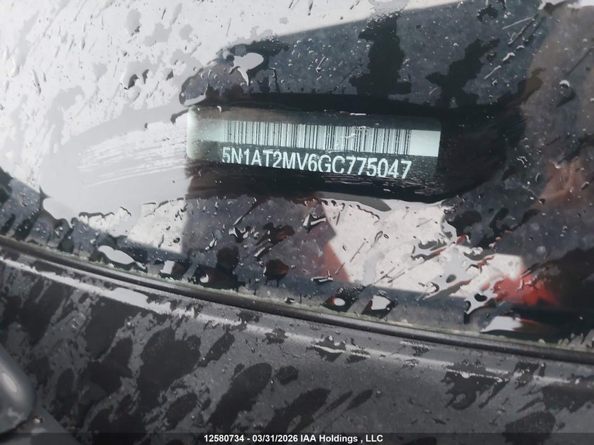 2016 Nissan Rogue VIN: 5N1AT2MV6GC775047 Lot: 12580734