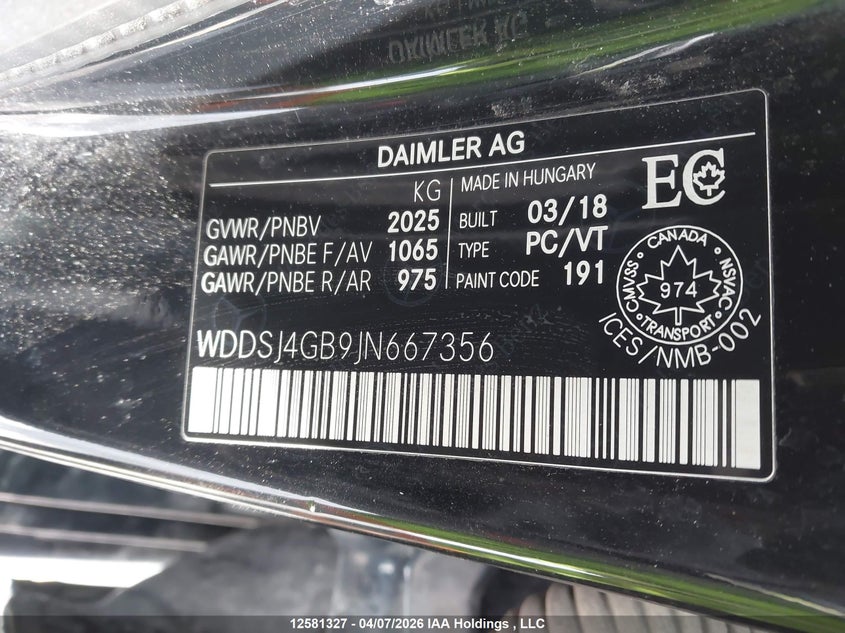 2018 Mercedes-Benz Cla 250 4Matic VIN: WDDSJ4GB9JN667356 Lot: 12581327