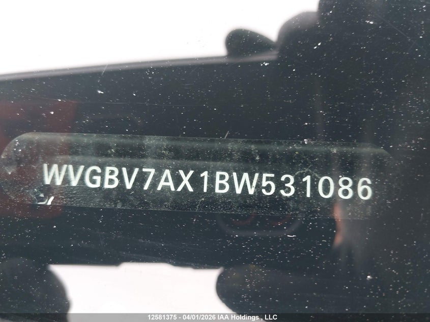 2011 Volkswagen Tiguan 2.0 Tsi Comfortline/2.0 Tsi Highline/2.0 Tsi Trendline VIN: WVGBV7AX1BW531086 Lot: 12581375