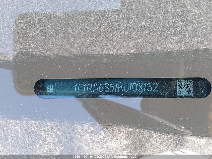 2019 Chevrolet Volt VIN: 1G1RA6S51KU108132 Lot: 12581420