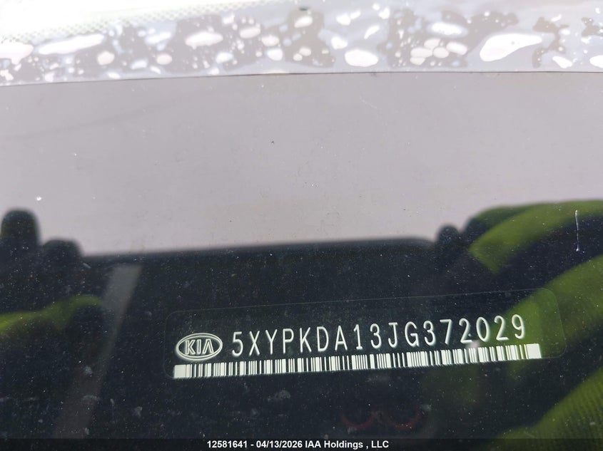 2018 Kia Sorento 2.0L Sx VIN: 5XYPKDA13JG372029 Lot: 12581641