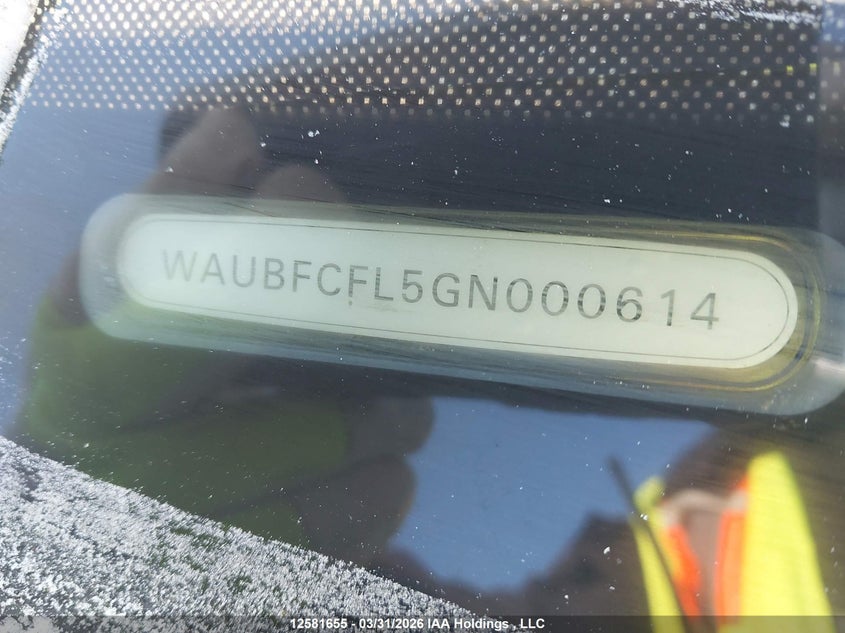 2016 Audi A4 Komfort Plus VIN: WAUBFCFL5GN000614 Lot: 12581655