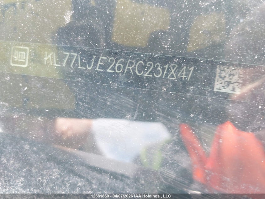 2024 Chevrolet Trax VIN: KL77LJE26RC231841 Lot: 12581850