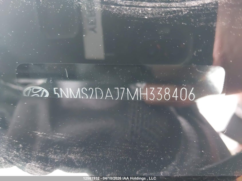 2021 Hyundai Santa Fe Essential Awd VIN: 5NMS2DAJ7MH338406 Lot: 12581932