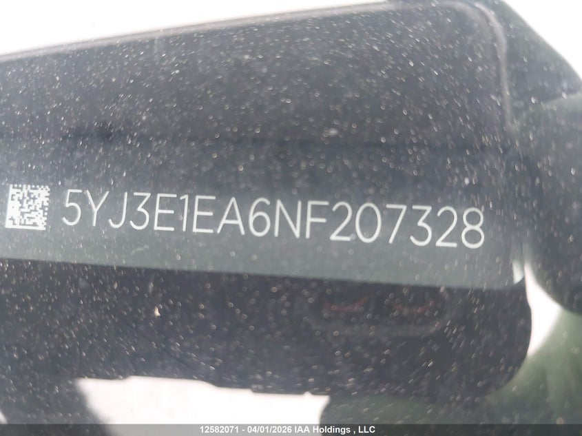 2022 Tesla Model 3 Rwd/Standard Range VIN: 5YJ3E1EA6NF207328 Lot: 12582071