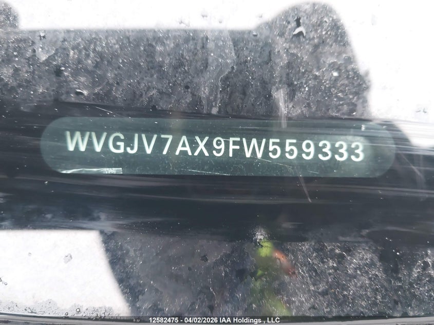 2015 Volkswagen Tiguan Comfortline/Highline/Special Edition/Trendline VIN: WVGJV7AX9FW559333 Lot: 12582475