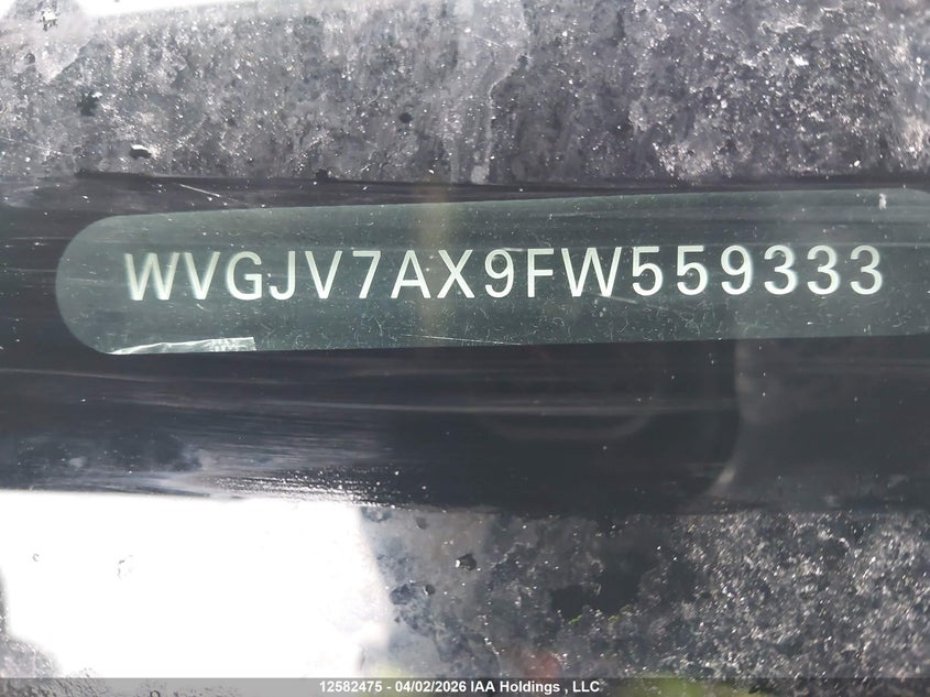 2015 Volkswagen Tiguan Comfortline/Highline/Special Edition/Trendline VIN: WVGJV7AX9FW559333 Lot: 12582475