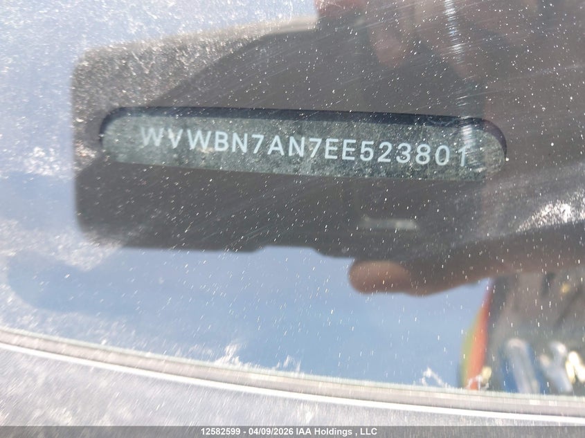 2014 Volkswagen Passat Cc VIN: WVWBN7AN7EE523801 Lot: 12582599