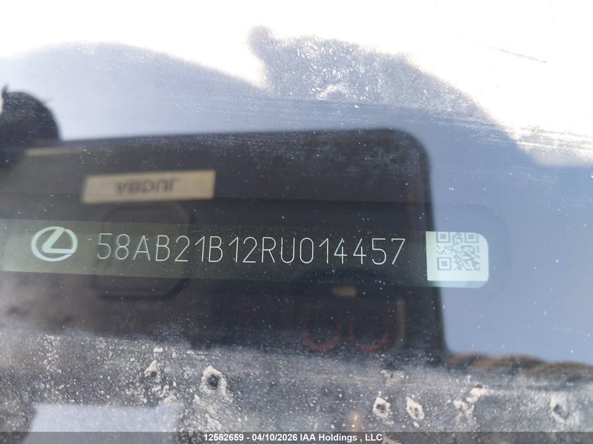 2024 Lexus Es 300H 300H VIN: 58AB21B12RU014457 Lot: 12582659