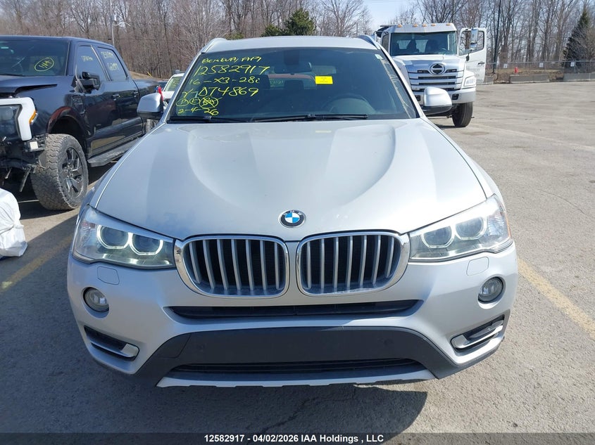 2016 BMW X3 xDrive28I VIN: 5UXWX9C5XG0D74869 Lot: 12582917