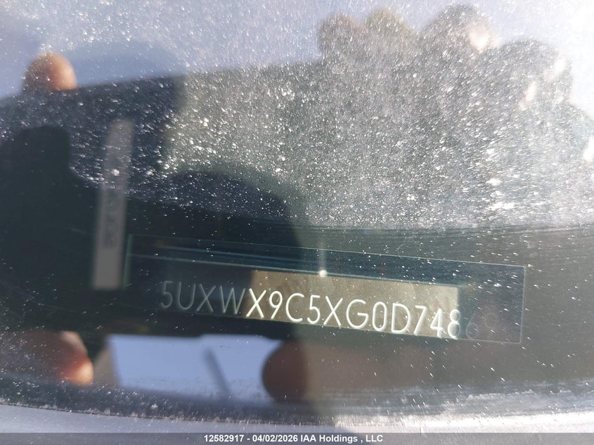 2016 BMW X3 xDrive28I VIN: 5UXWX9C5XG0D74869 Lot: 12582917