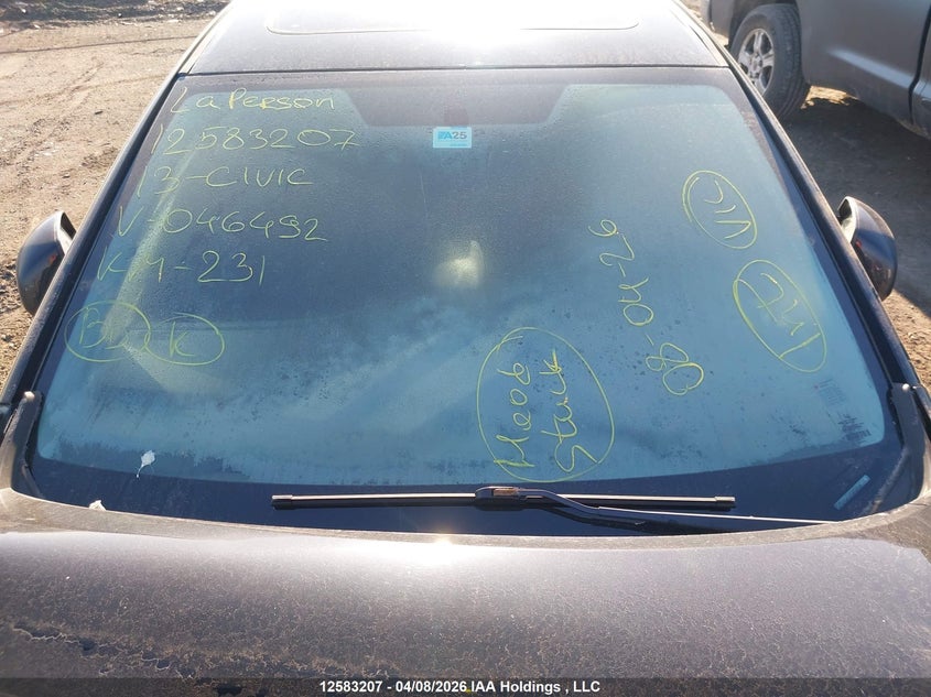 2013 Honda Civic Lx VIN: 2HGFB2F53DH046492 Lot: 12583207