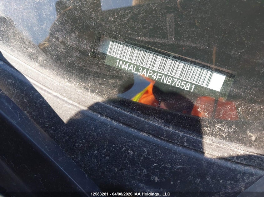 2015 Nissan Altima 2.5/S/Sv/Sl VIN: 1N4AL3AP4FN876581 Lot: 12583281