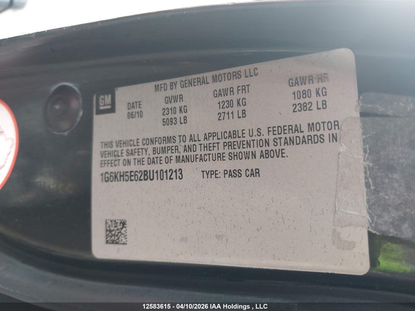 2011 Cadillac Dts Premium Collection VIN: 1G6KH5E62BU101213 Lot: 12583615