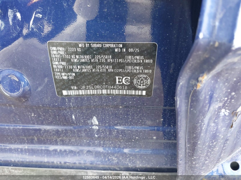 2026 Subaru Forester Limited VIN: JF2SLDRC0TH440618 Lot: 12583645