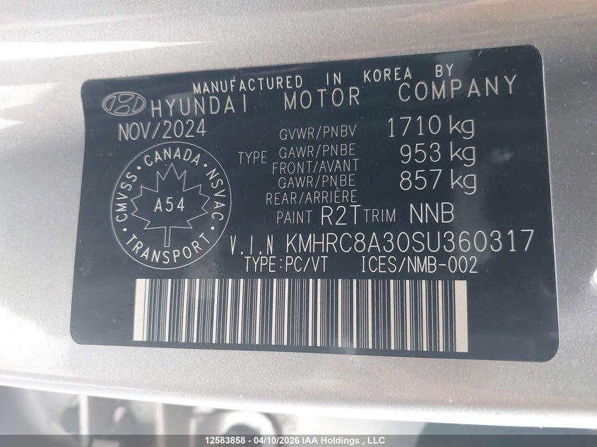 2025 Hyundai Venue Ultimate W/Black Interior (Ivt) VIN: KMHRC8A30SU360317 Lot: 12583858