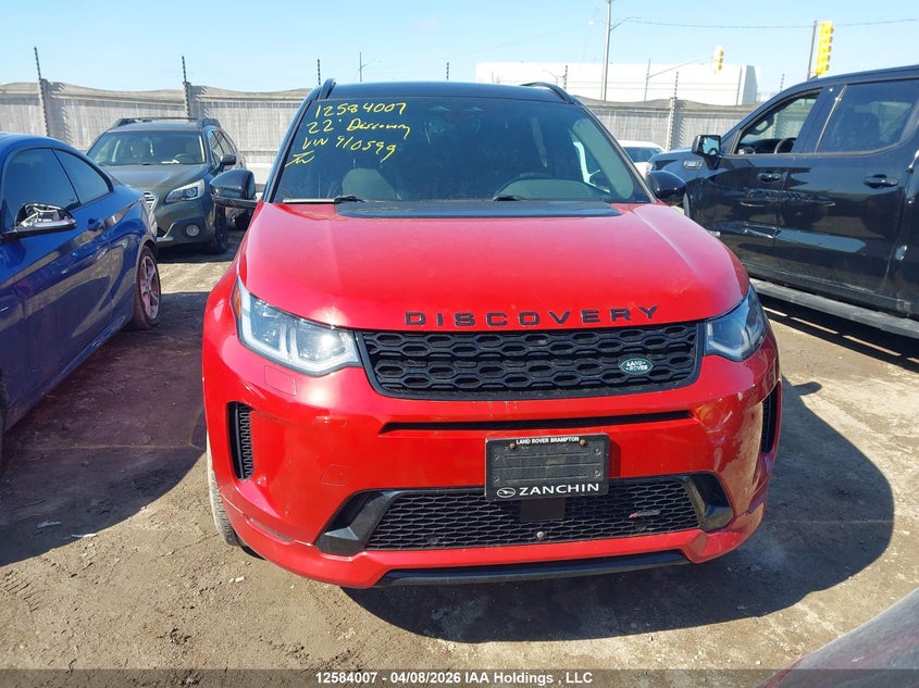 2022 Land Rover Discovery Sport Se R-Dynamic VIN: SALCL2FX3NH910599 Lot: 12584007