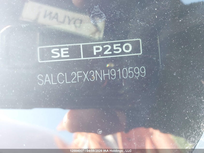 2022 Land Rover Discovery Sport Se R-Dynamic VIN: SALCL2FX3NH910599 Lot: 12584007