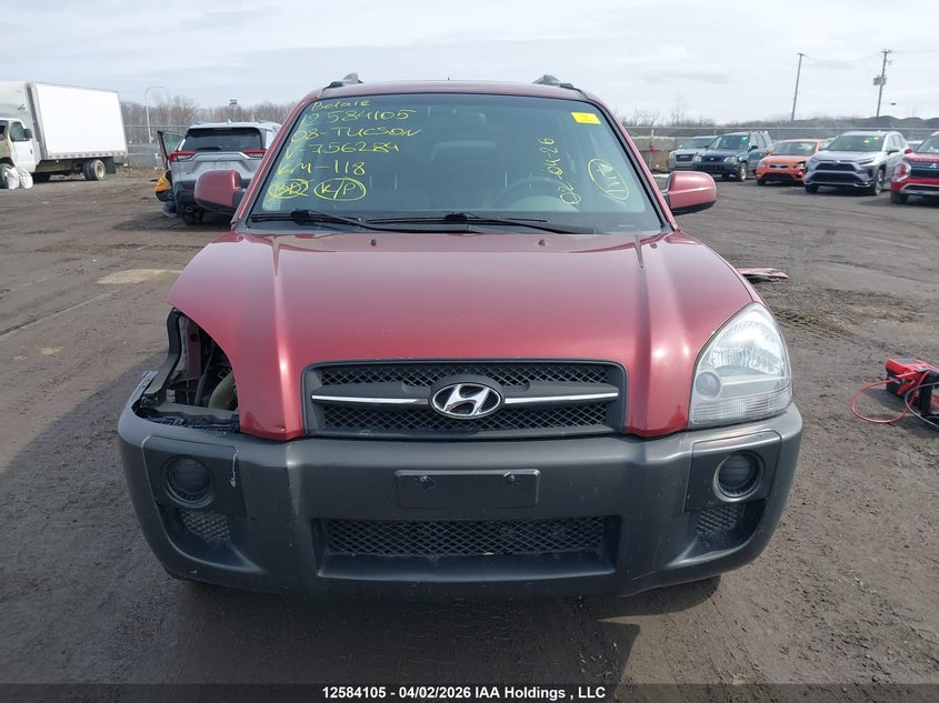 2008 Hyundai Tucson VIN: KM8JM12D68U756284 Lot: 12584105
