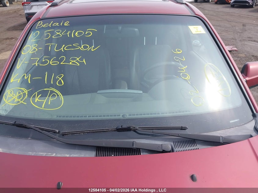 2008 Hyundai Tucson VIN: KM8JM12D68U756284 Lot: 12584105