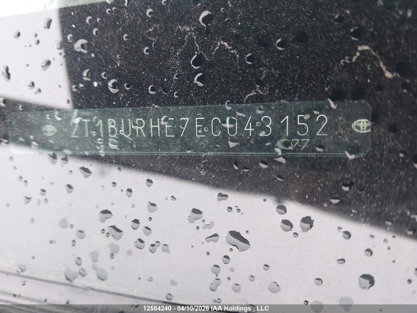 2014 Toyota Corolla VIN: 2T1BURHE7EC043152 Lot: 12584240