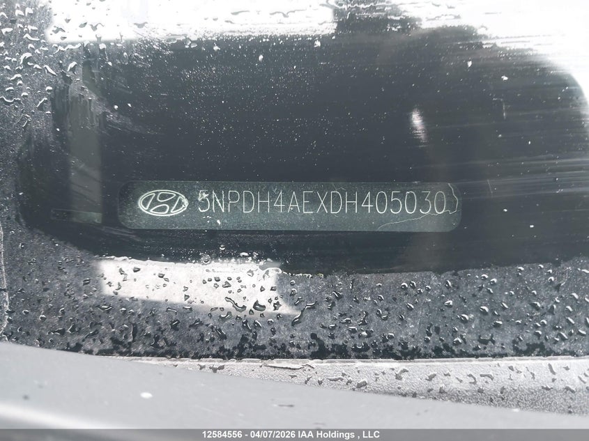 2013 Hyundai Elantra VIN: 5NPDH4AEXDH405030 Lot: 12584556