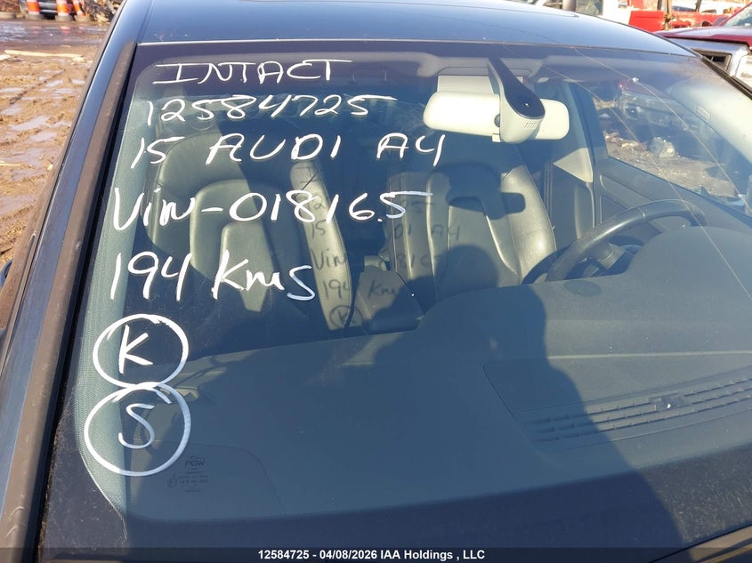 2015 Audi A4 Premium VIN: WAUBFCFL6FN018165 Lot: 12584725