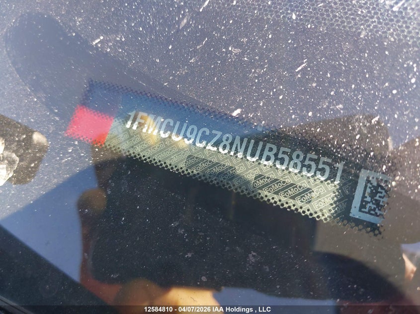 2022 Ford Escape Sel VIN: 1FMCU9CZ8NUB58551 Lot: 12584810