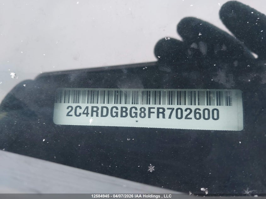 2015 Dodge Grand Caravan Se/Sxt VIN: 2C4RDGBG8FR702600 Lot: 12584945