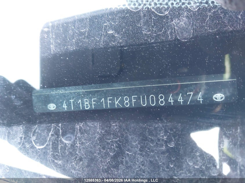 2015 Toyota Camry Le VIN: 4T1BF1FK8FU084474 Lot: 12585363