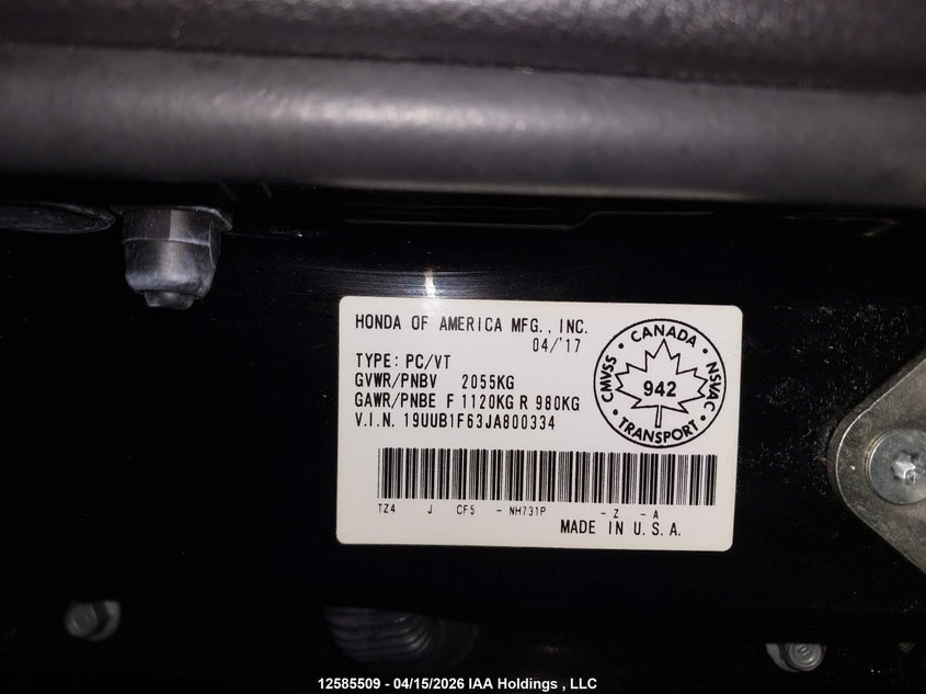2018 Acura Tlx Tech/Tech R VIN: 19UUB1F63JA800334 Lot: 12585509