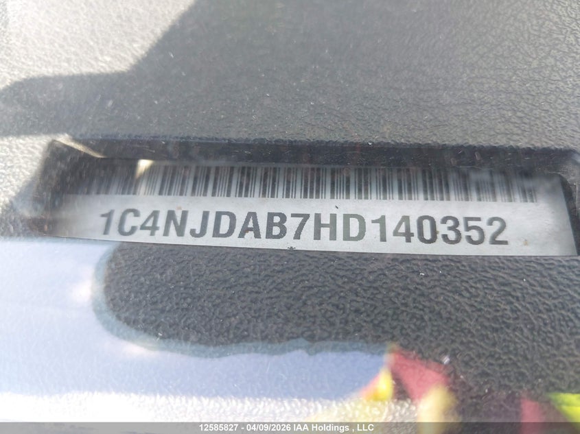 2017 Jeep Compass Sport VIN: 1C4NJDAB7HD140352 Lot: 12585827
