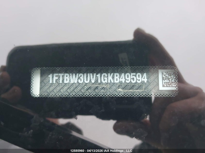 2016 Ford Transit T-350 VIN: 1FTBW3UV1GKB49594 Lot: 12585960