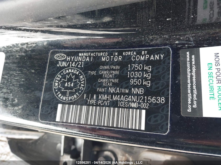 2022 Hyundai Elantra Preferred Ivt VIN: KMHLM4AG4NU215638 Lot: 12586281