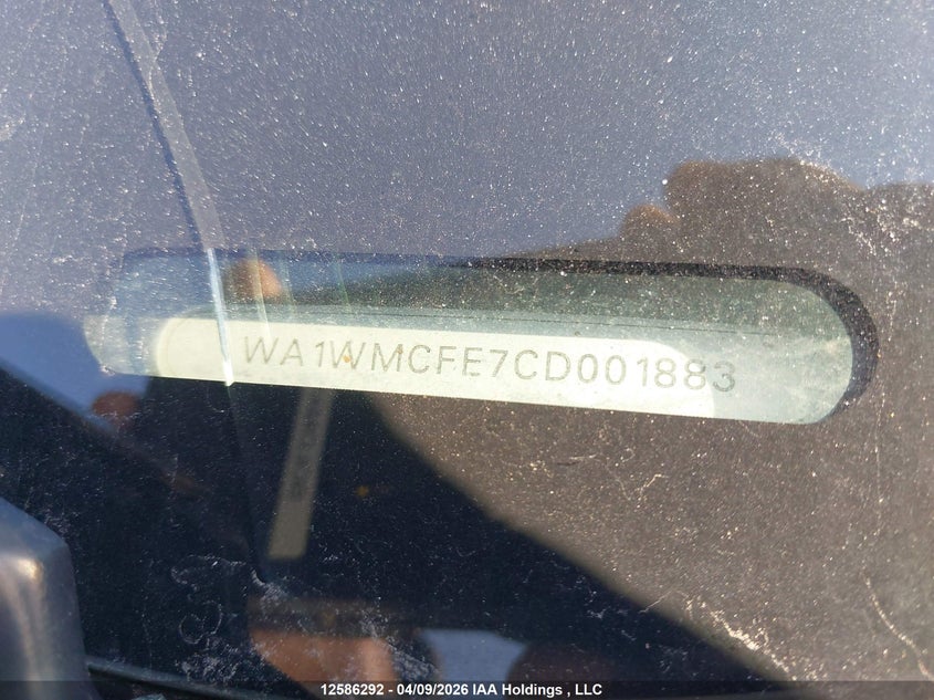 2012 Audi Q7 Prestige VIN: WA1WMCFE7CD001883 Lot: 12586292