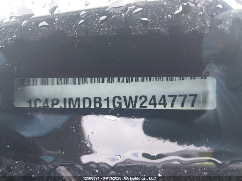 2016 Jeep Cherokee Limited VIN: 1C4PJMDB1GW244777 Lot: 12586394